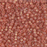 Miyuki seed beads 8/0 - Silverlined alabaster dyed dark peach 8-553